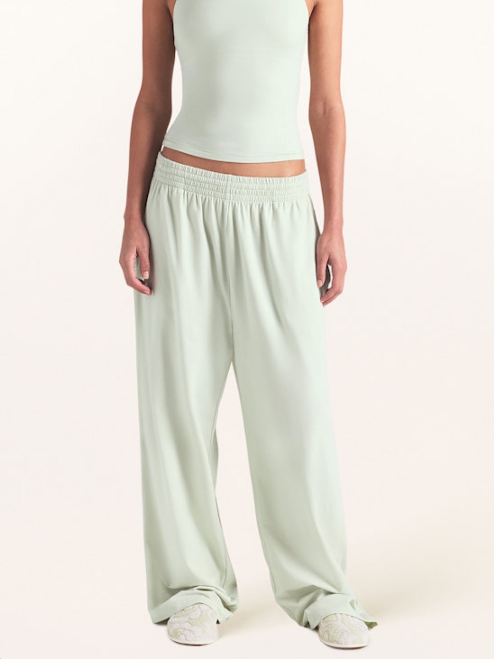 SKIMS Mint Green Wide-Leg Lounge Pants